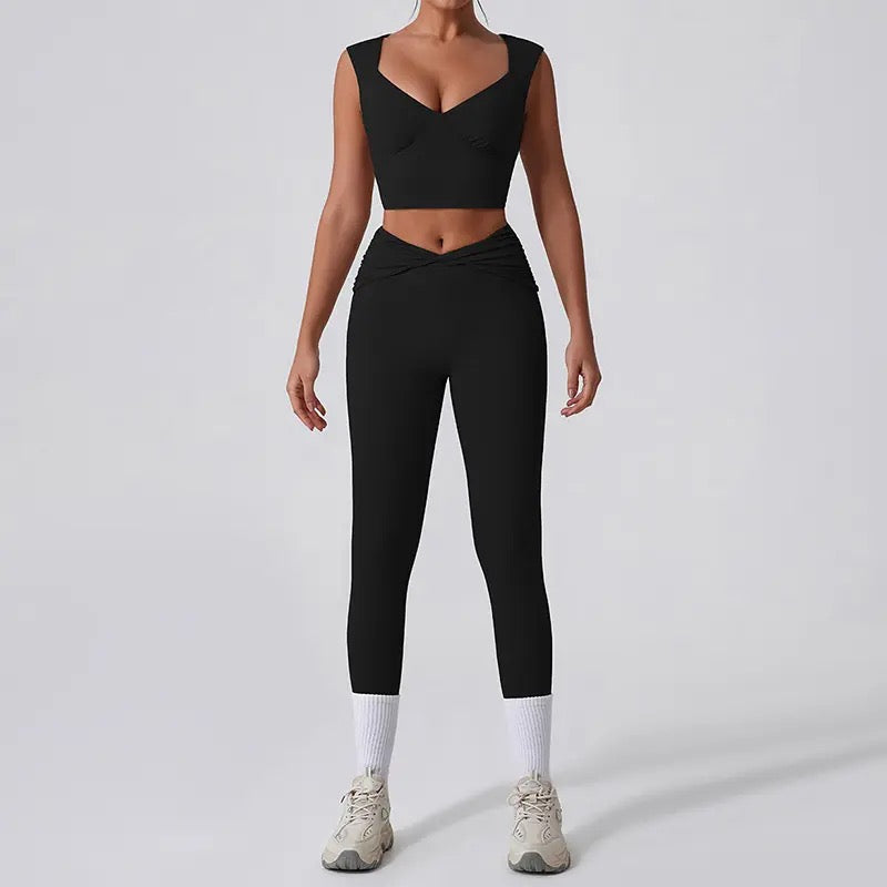 Butter smooth bow V high waisted yoga set