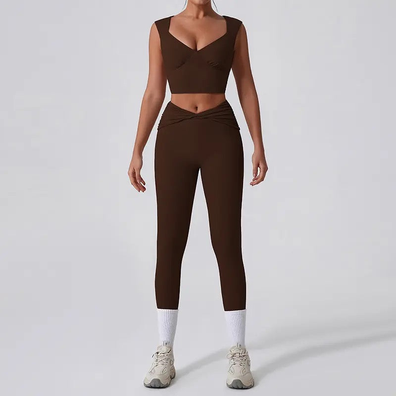Butter smooth bow V high waisted yoga set