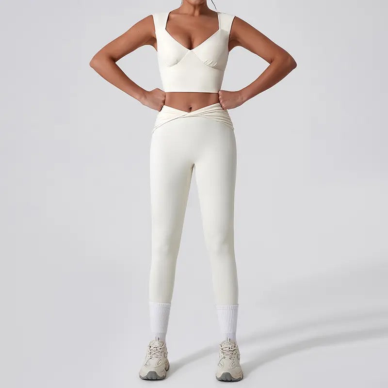 Butter smooth bow V high waisted yoga set