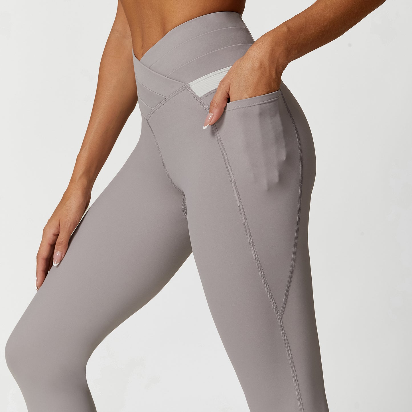 cross back sports Bra V cut high waisted legging work out set