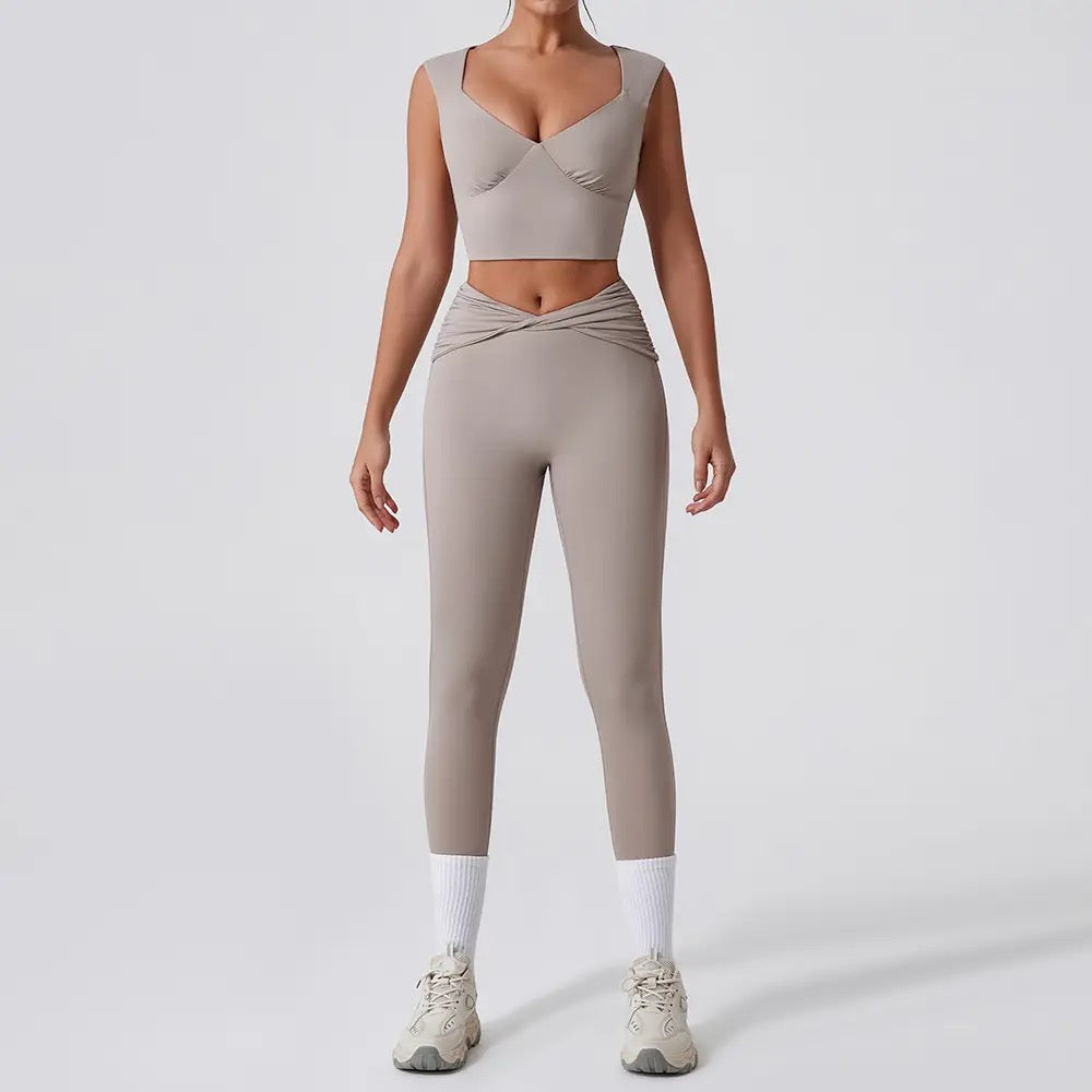Butter smooth bow V high waisted yoga set