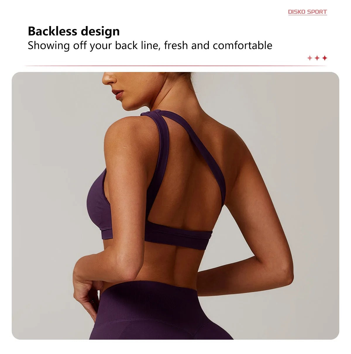 Backless one shoulder seamless yoga 3 pieces set