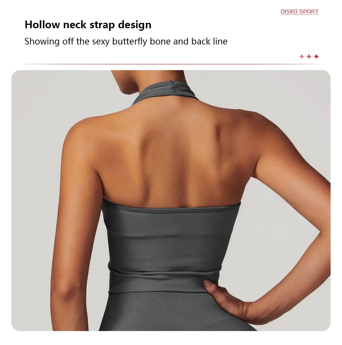 Seamless cut hollow neck yoga top