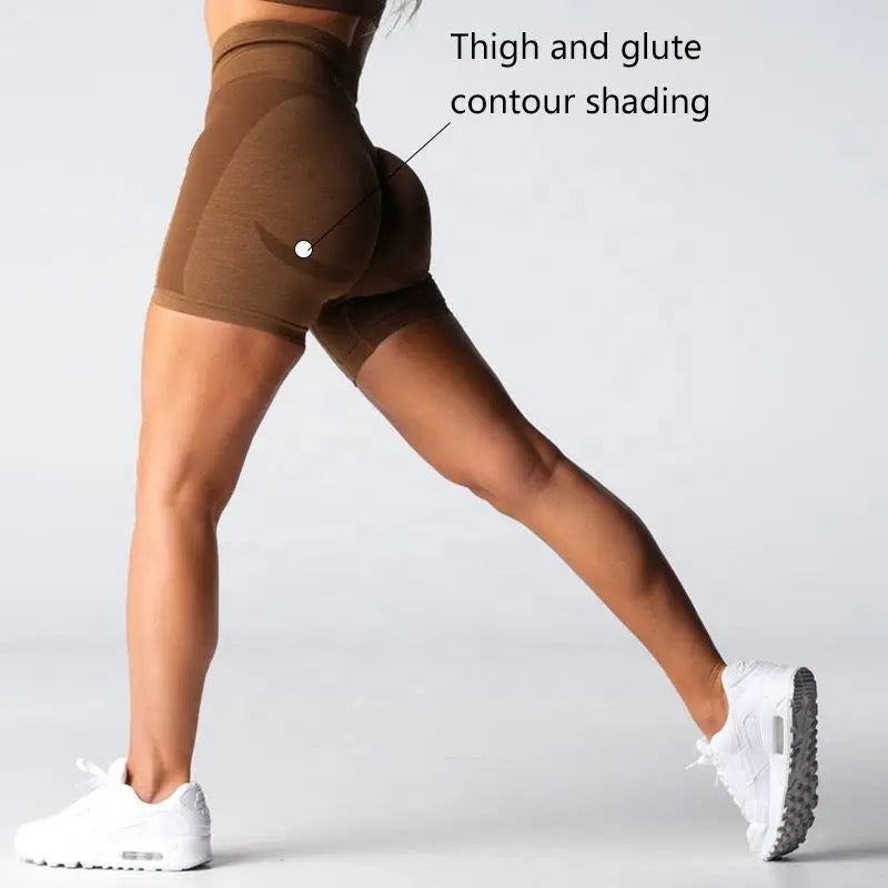 Seamless booty high waisted scrunch bum compression workout short