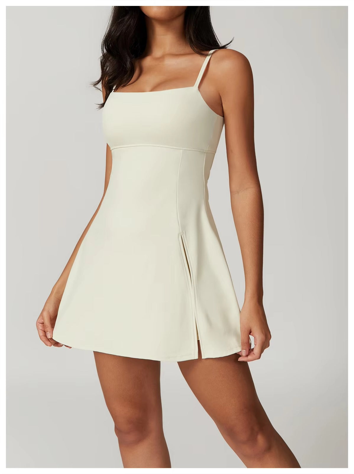 Stylish adjustable straps with build in layer tennis dress