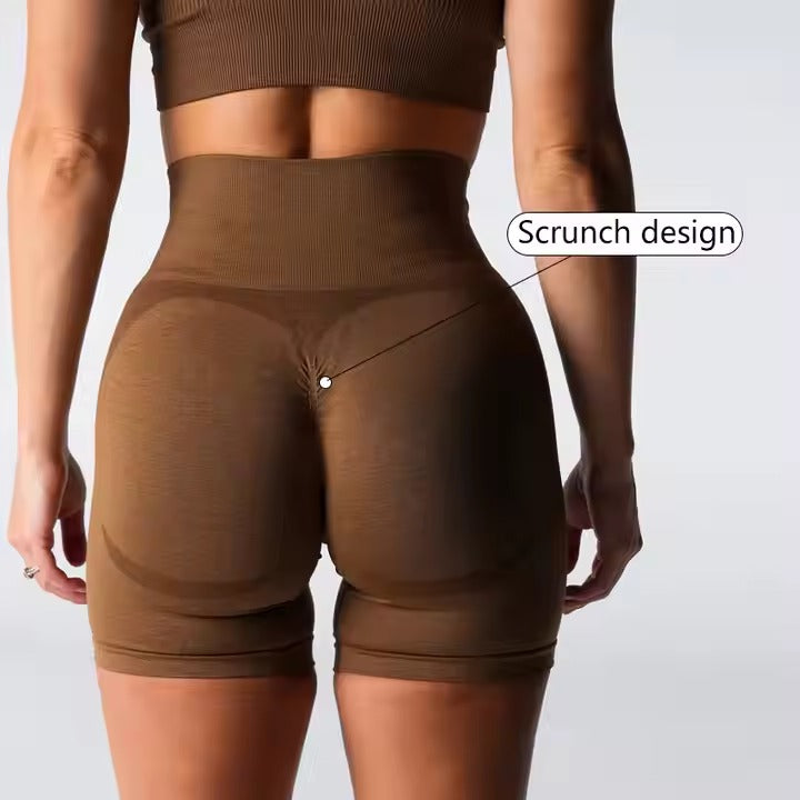 Seamless booty high waisted scrunch bum compression workout short