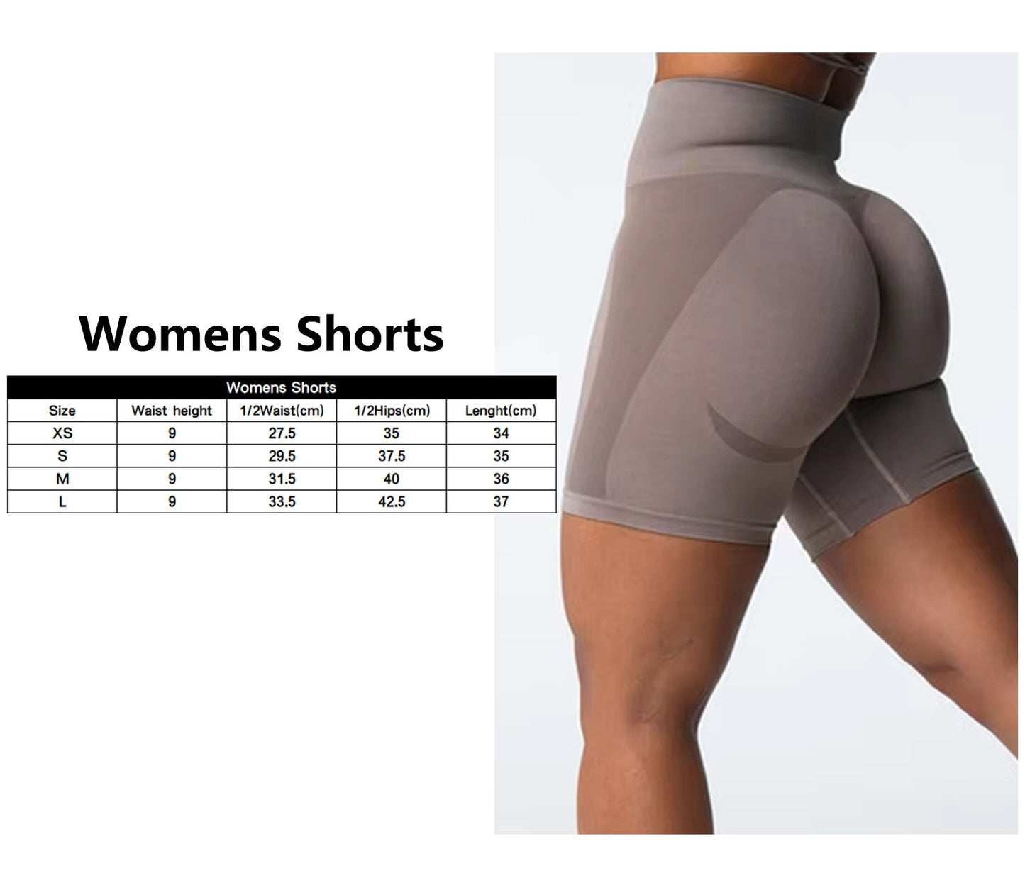 Seamless booty high waisted scrunch bum compression workout short